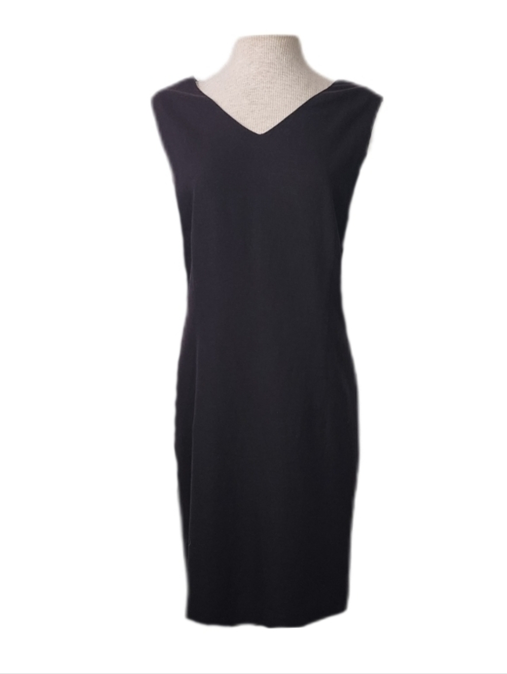 Norton McNaugton Dress Classic Sleeveless V-Neck Dress Black Size 16